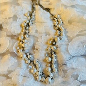 Isabel & Chloe Pearl crystal vintage antique bronze necklace